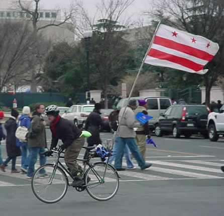 DC flag on a bike