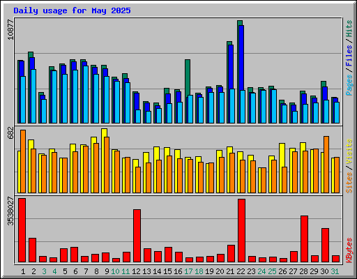 Daily usage for May 2025