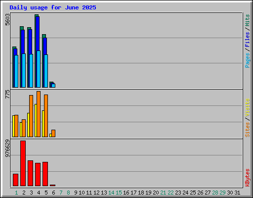 Daily usage for June 2025