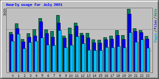 Hourly usage for July 2021