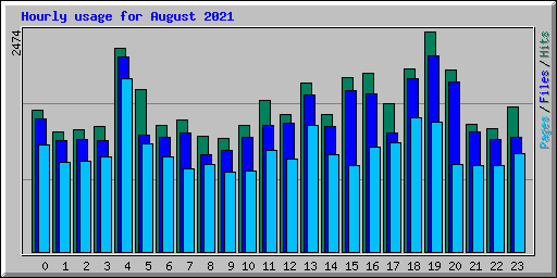 Hourly usage for August 2021