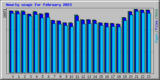 Hourly usage for February 2023